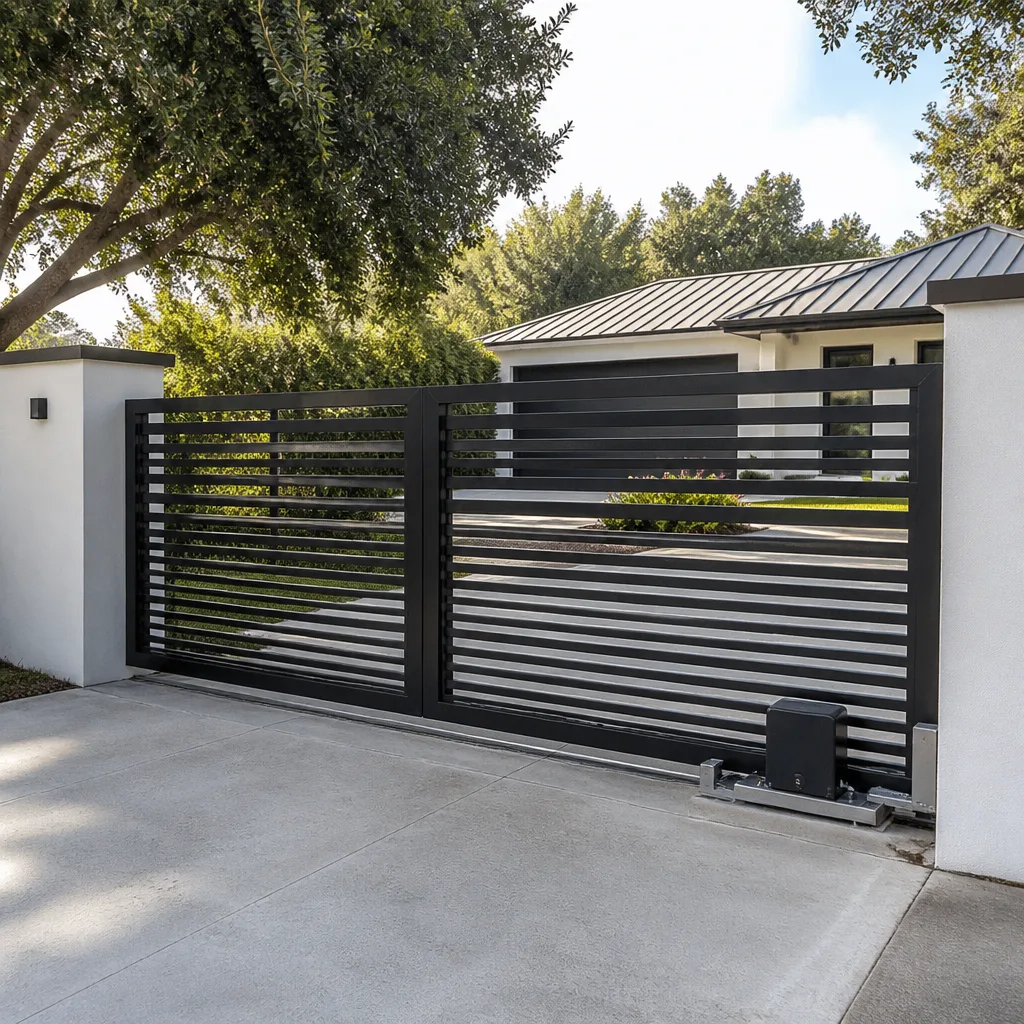 Sliding driveway gates