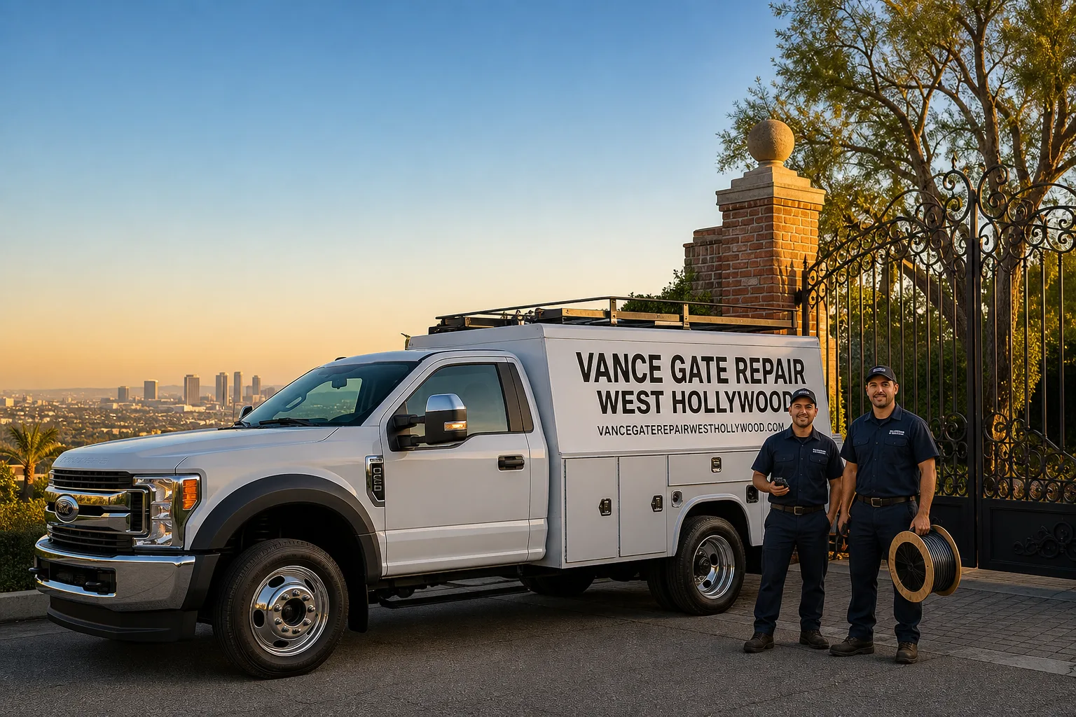 Vance Gate Repair West Hollywood gate repair service vehicle and crew in West Hollywood, CA